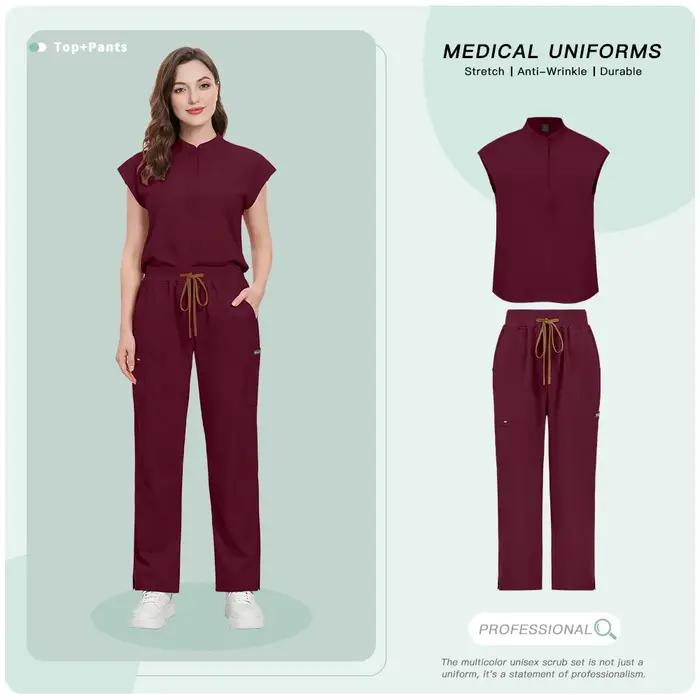 Ensemble de vêtements de travail de haute qualité pour techniciennes de beauté, tenue médicale pour