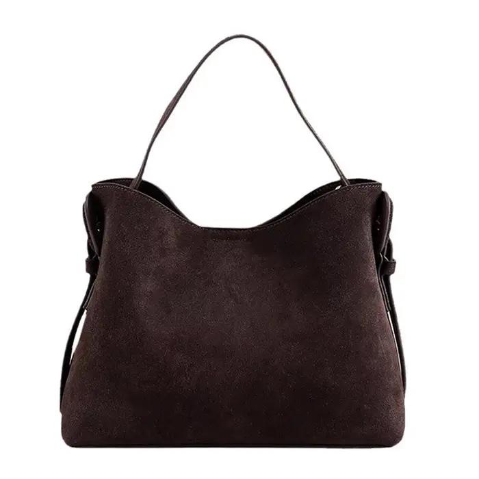 Daim peau de vache mode ladeis épaule croix marron sacs de luxe concepteur femmes café sacs à main a