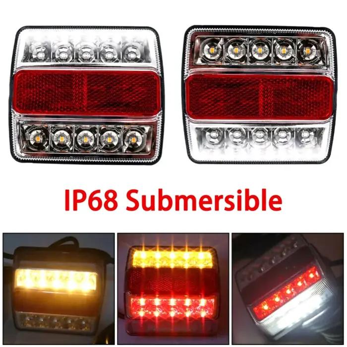 Kit de feux arrière LED SubSN pour remorque, marqueur de bateau, camion, étanche, universel, 12V, 2