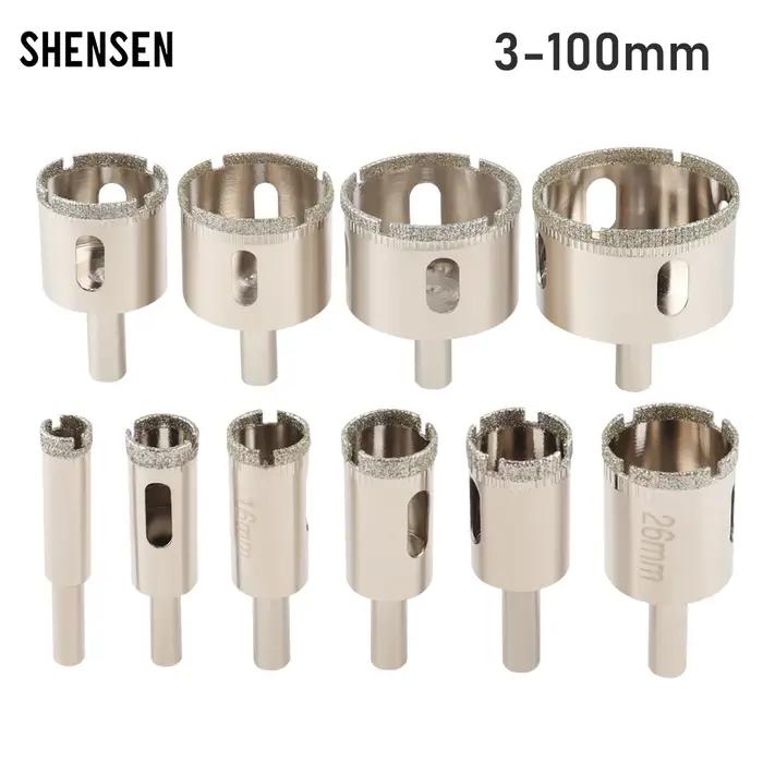 Scie cloche en verre de 3 à 100mm, forets à revêtement diamant, couronne de perçage pour carrelage,