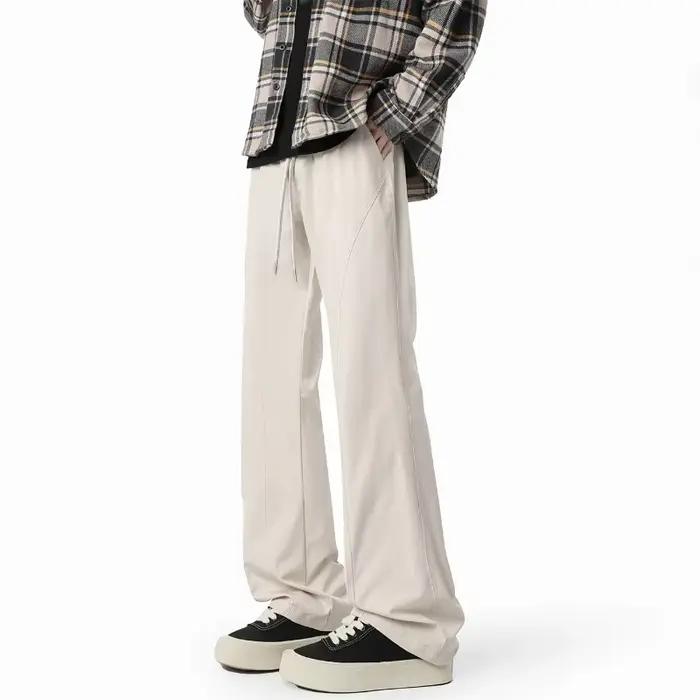 Pantalon de jogging large pour homme, léger, taille élastique, décontracté