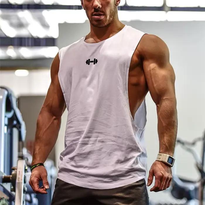 Gilets d'entraînement de Fitness en coton respirant fentes latérales débardeurs hommes musculation M