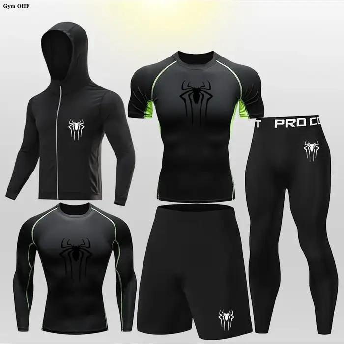 Ensemble MMA boxe enfant - Maillot compression rashguard pour jiu jitsu et entraînement sportif