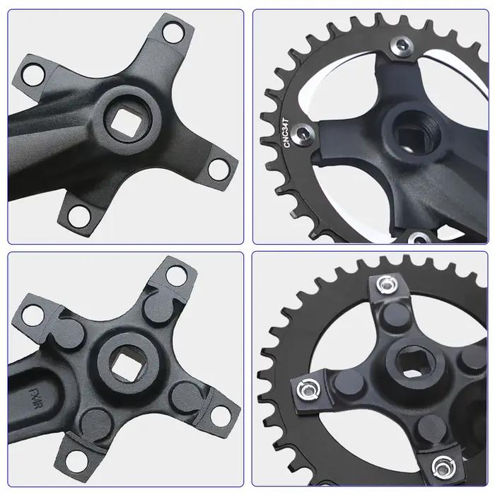 Pignon de manivelle de vélo 104BCD pour VTT avec trou carré, plateau étroit et large, diamètre 152mm 165mm 170mm, pour grimpeurs et descenteurs, occasion sportive et cadeau pour cyclistes