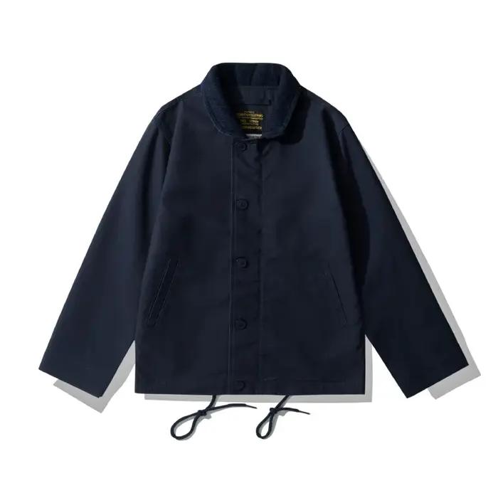 JUNGLE CROSS 11.5oz OKONKWO Veste De Pont N-1 Marine Veste Col Montant Manteau Amekaji 100% Coton Au