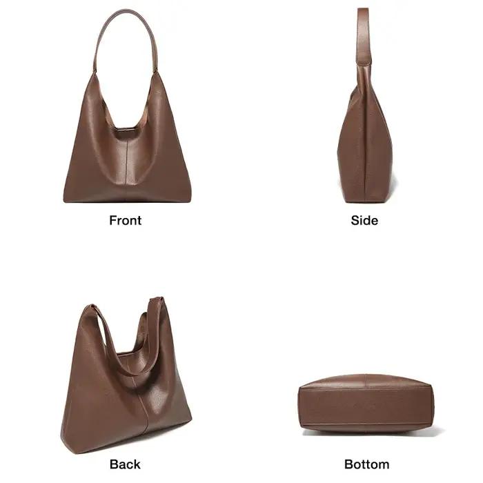Sac à bandoulière minimaliste en cuir fendu FOXER pour femme, nouveau sac hobo décontracté uni 2026,