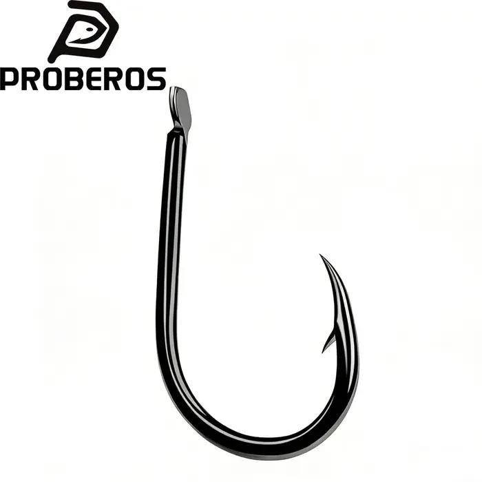 PROBEROS Hameçon 200pcs 1-15 # Crochet unique crochet de pêche de haute qualité couleur noire simp