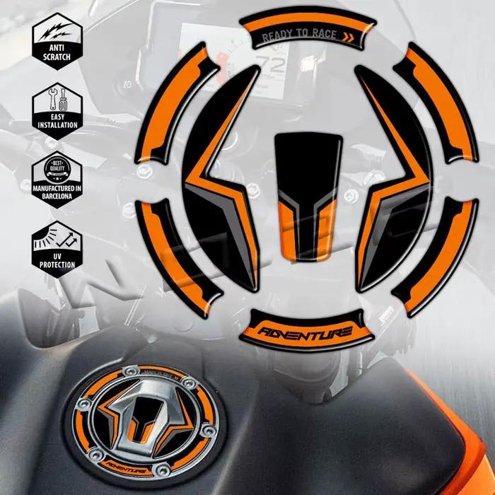 Autocollant 3D pour bouchon de réservoir de moto, Protection des gaz, en Fiber de carbone, accessoir