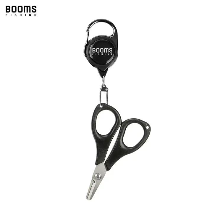Booms Fishing – ciseaux de ligne tressée S01, avec porte-Badge rétractable, mousqueton, boîtes de ma