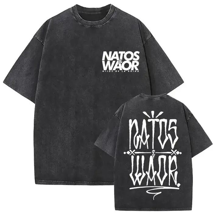 Lavé Vintage NATOS WAOR Hijos De La Ruina Logo Album Merch t-shirts hommes femmes Hip Hop gothique à