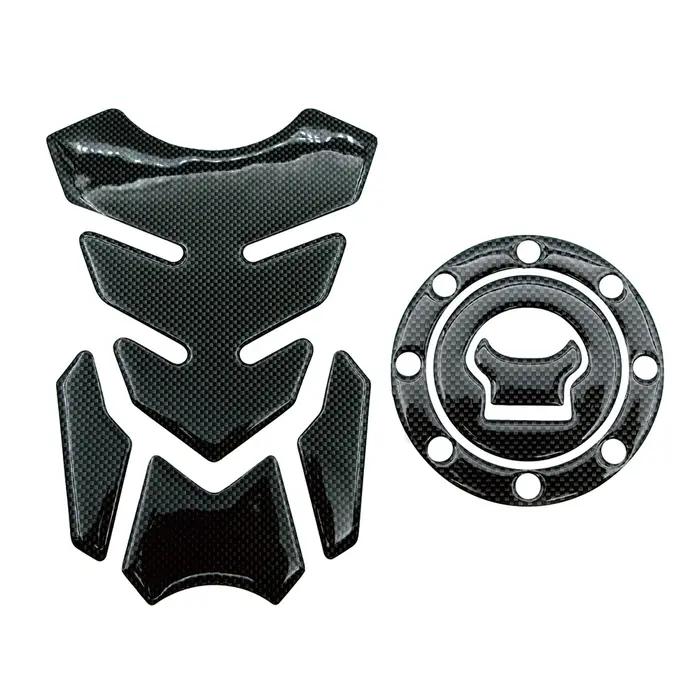 Autocollant d'aspect en Fiber de carbone pour moto, autocollant de couverture de bouchon de réservoi