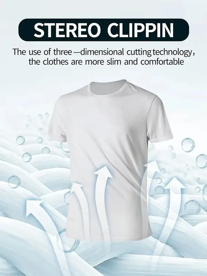 T-shirt col rond 7 pièces blanc ultra-léger pour hommes, séchage rapide, respirant, absorbant la sue