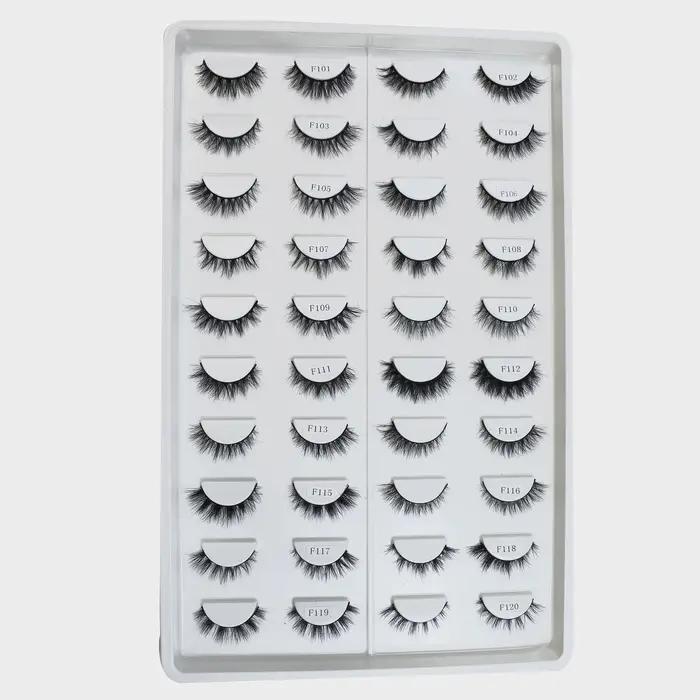 Cils de vison naturels de haute qualité mode classique doux pleine bande cils maquillage 12mm cils d