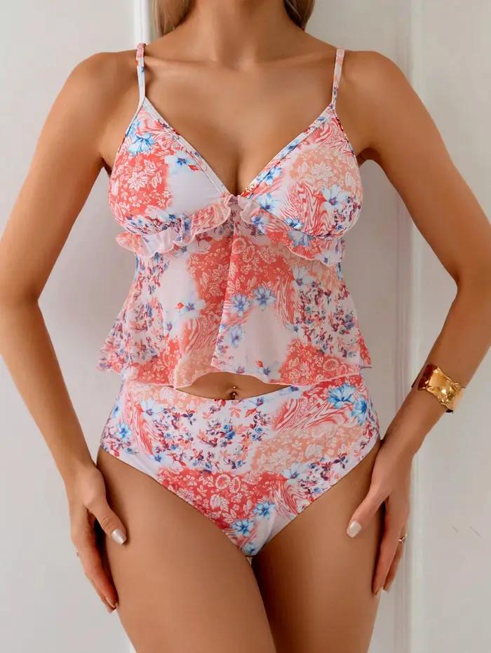 2026 Tankini à volants deux pièces pour femme
