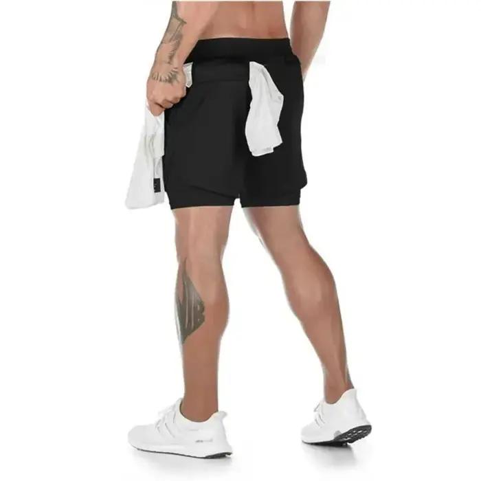 Short d'entraînement d'été 2 en 1 pour hommes, short de Compression de Performance de gymnastique av