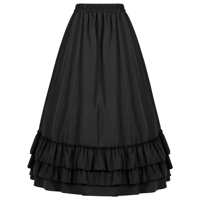 Jupe victorienne longue taille haute à volants marron, jupes Steampunk, tenue de fête pour femmes, v