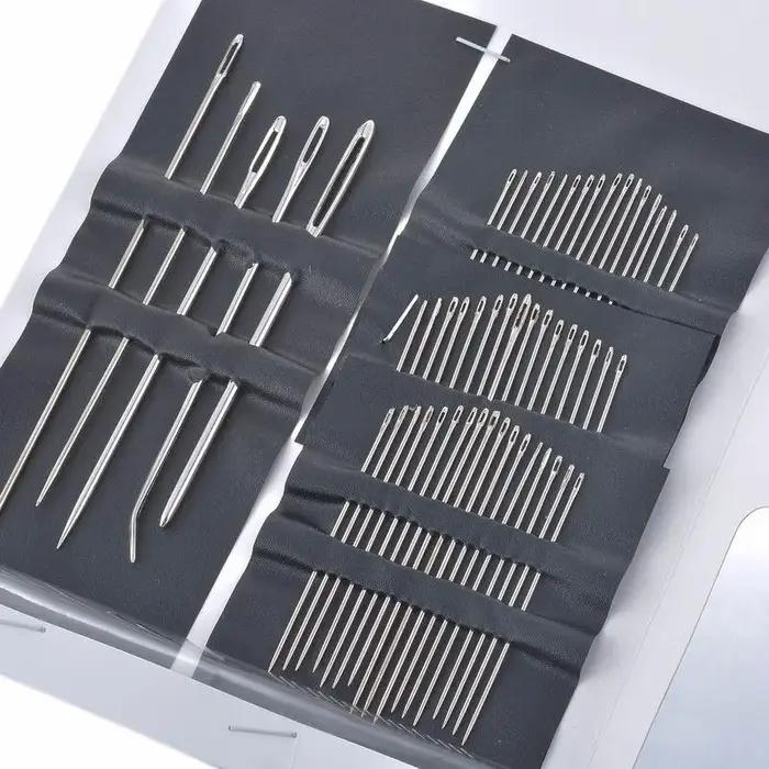 55 Pièces En Acier Inoxydable Big Eye Main Aiguilles à Coudre avec Différentes Tailles pour Couture