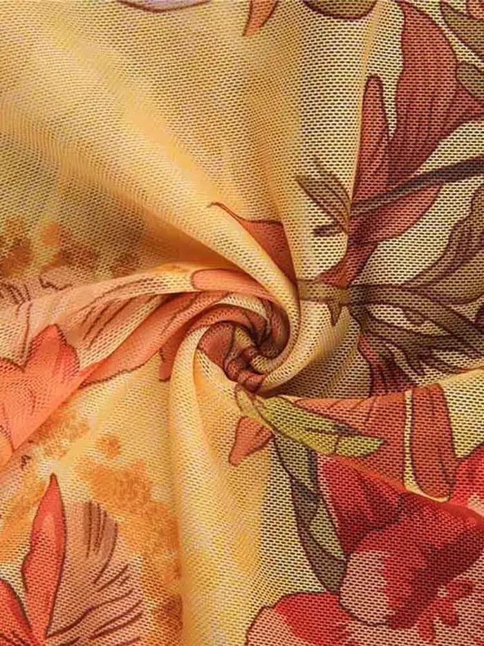 Y2K – T-shirt à fleurs transparentes en maille, Vintage, col licou, sans manches, Slim Fit, haut cou