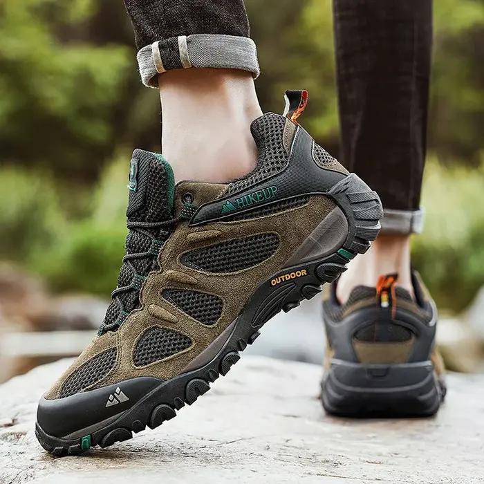 Chaussures randonnée HIKEUP homme semelle antidérapante résistantes pour escalade chasse et randonnées techniques sécurité confort montagne户外运动鞋HIKEUP男款防滑登山鞋攀岩狩猎徒步技术安全舒适登山