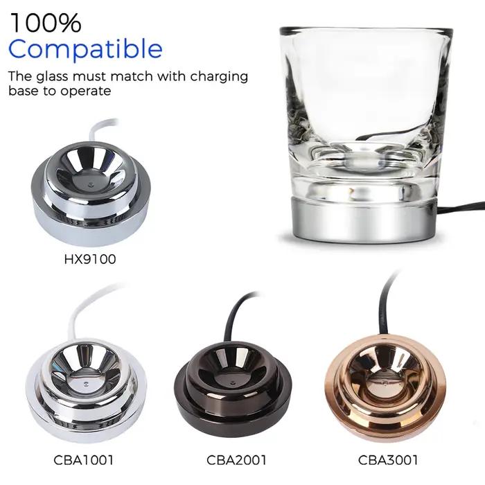 Tasse en verre de chargement de remplacement pour brosse à dents électrique Philips Sonicare HX9382