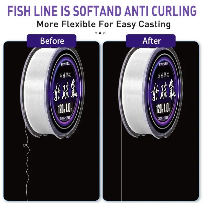 ZUKIBO Toray-Ligne de pêche monofilament durable en nylon violet, revêtement en flouocarbone souple,