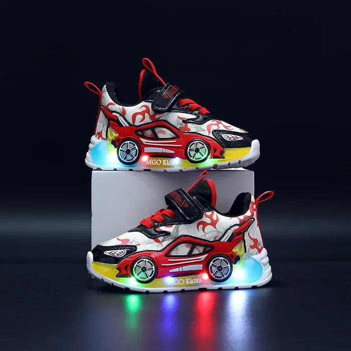 Mgo Kids printemps et automne nouvelles chaussures de sport pour garçons en forme de voiture chaussu