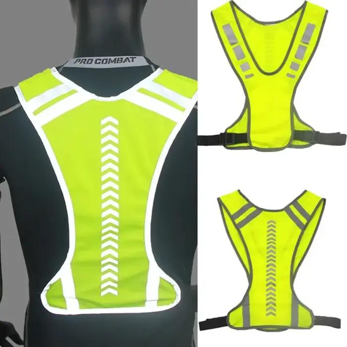 Gilet de sécurité réfléchissant nuit course cyclisme - Équipement sport plein air réglable élastique équitation