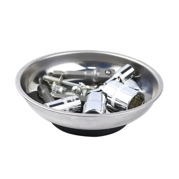 Plateau magnétique circulaire 3 "/4"/6 ", pièces magnétiques, bol, plateau de rangement de vis, plat
