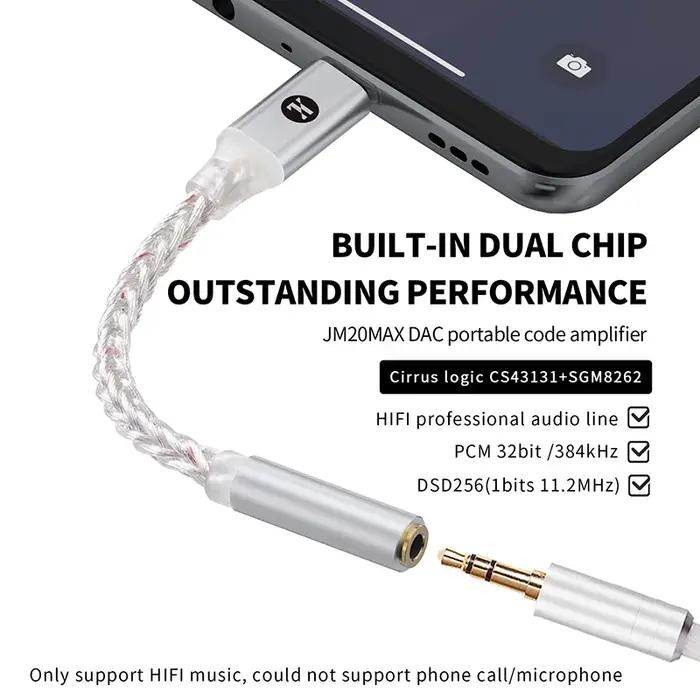 JCALLY JM20 Max amplificateur de Code Portable double puce CS43131 + SGM8262 puce adaptateur Audio n