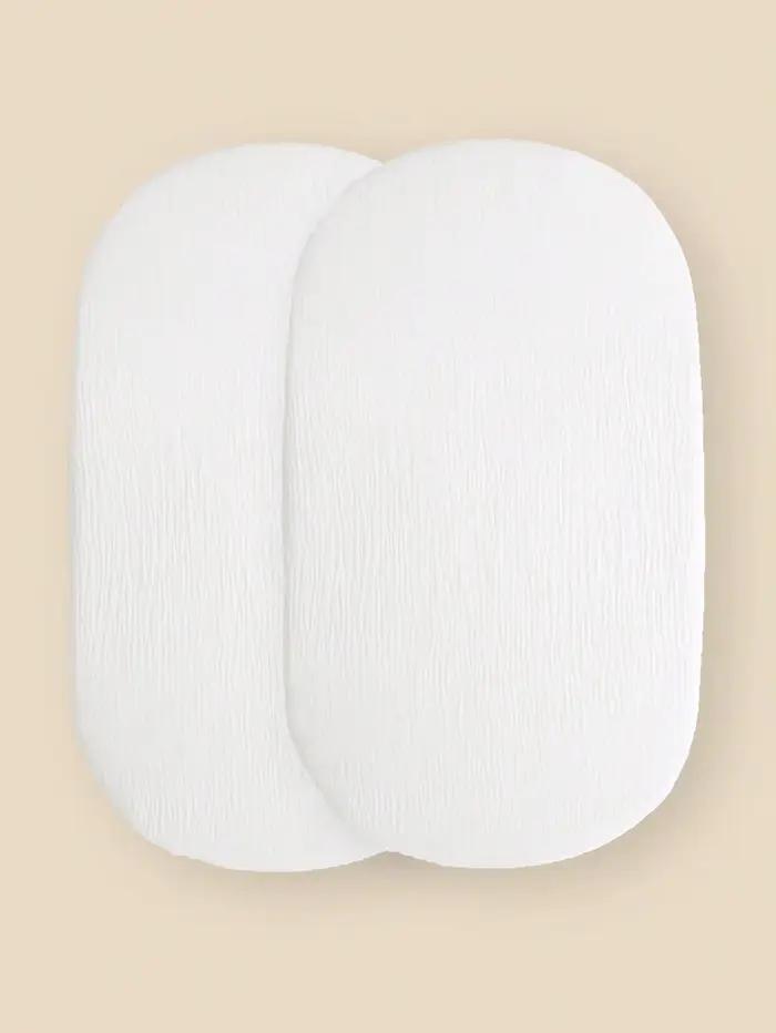 Housse de matelas à langer en mousseline, 2 paquets, draps de couffin ajustés pour filles et garçons