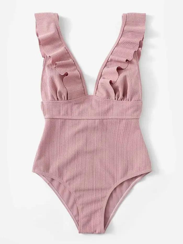 Maillot de bain une pièce sexy à volants pour femme 2026 – Monokini de natation et de plage pour fem
