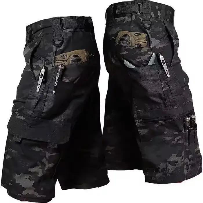 Pantalon de travail militaire vert pour hommes, short d'entraînement de Camouflage de couleur unie,