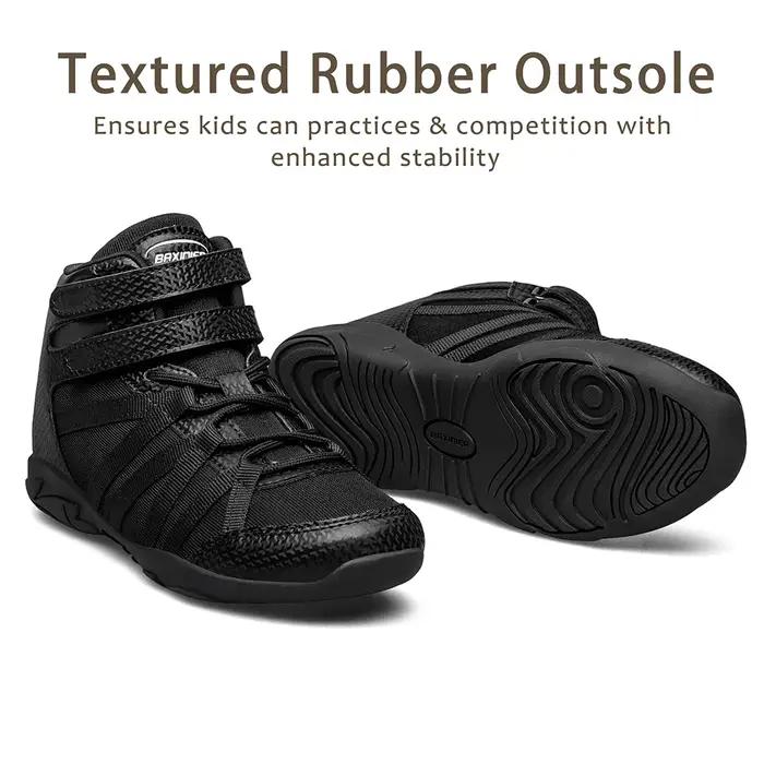 BAXINIER Chaussures de cheerleading montantes noires pour filles, légères, respirantes, pour la comp