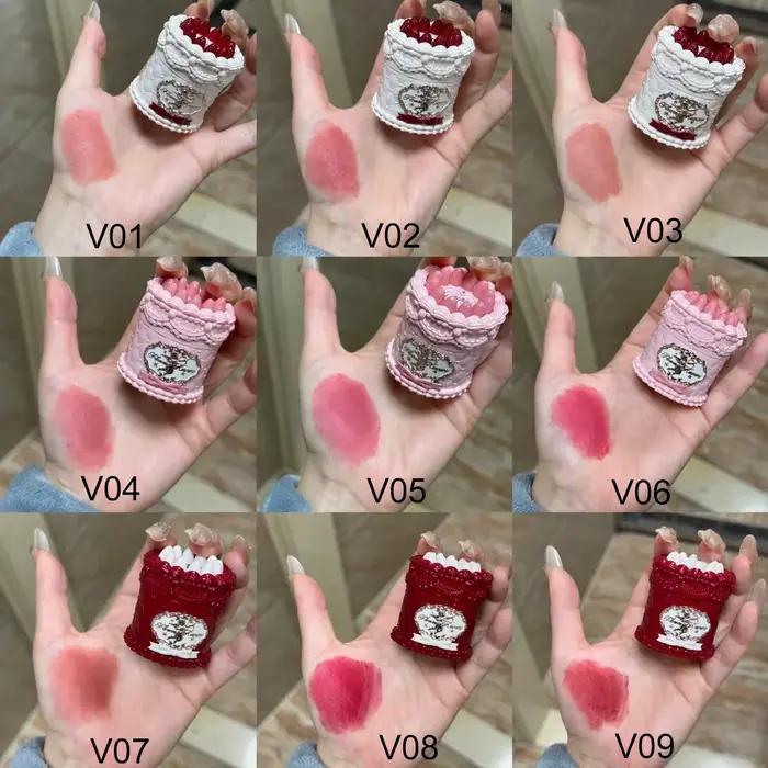Flower Knows Rouge à Lèvres Matte Blush Liquide Set Fraise Cupidon Poudre Pressée Tenue Longue Crème