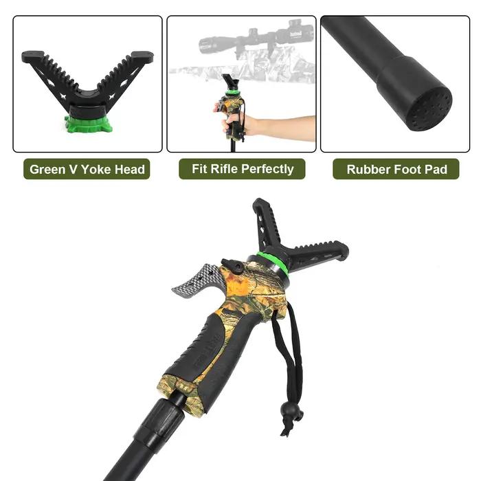 Trépied de chasse réglable en hauteur, bâton de tir camouflage, support de tir pour la photographie,