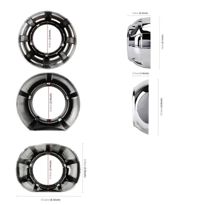 SANVI 2.5 pouces 3 pouces BI xénon/LED projecteur lentille masque couvre accessoires d'éclairage de