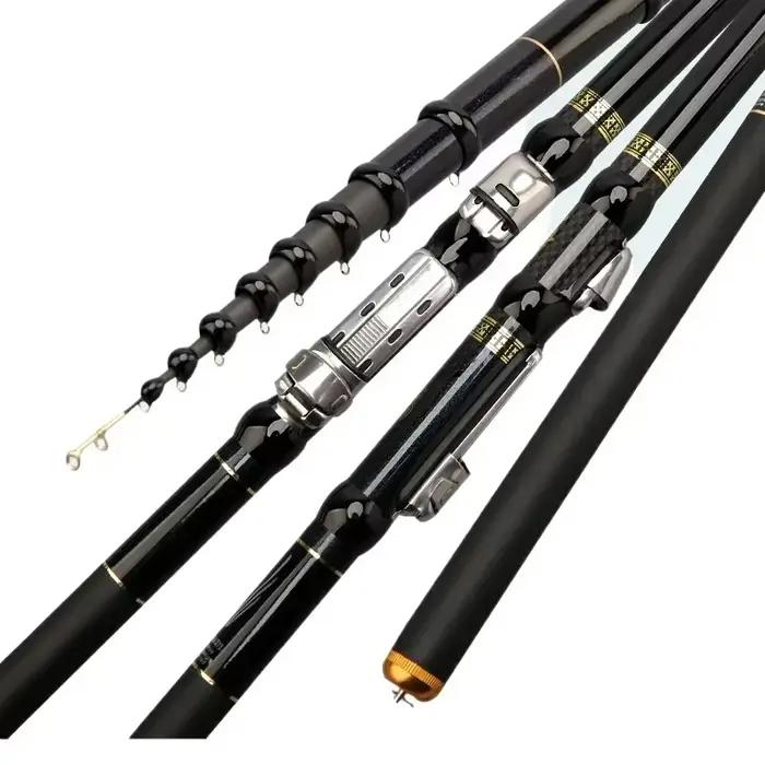 Canne à pêche télescopique portable 4.5M à 7.2M - Ultra légère en carbone 40T pour pêche filature et roche dure