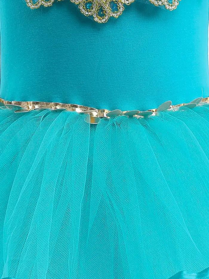 Robe Tutu Princesse Jasmine avec Cape pour Petite Fille, Costume de brevBallerine, Tenue de brev, Bl