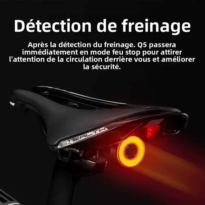 Lampe Arrière Intelligente Pour Vélo Avec Détection Automatique De Freinage Étanche IPX6 Recharge USB Sécurité Cyclisme