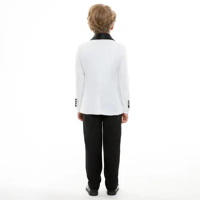 Ensemble de Costume formel pour garçons, 4 pièces, élégant, blanc, pour photographie de Piano, Costu