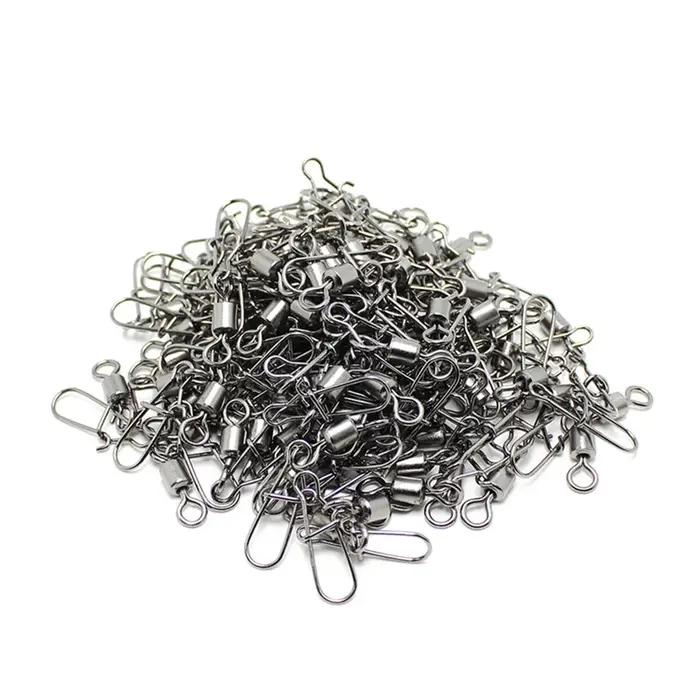 30 pcs/lot connecteur de pêche émerillons Interlock broche Snap roulant pivotant en acier inoxydable