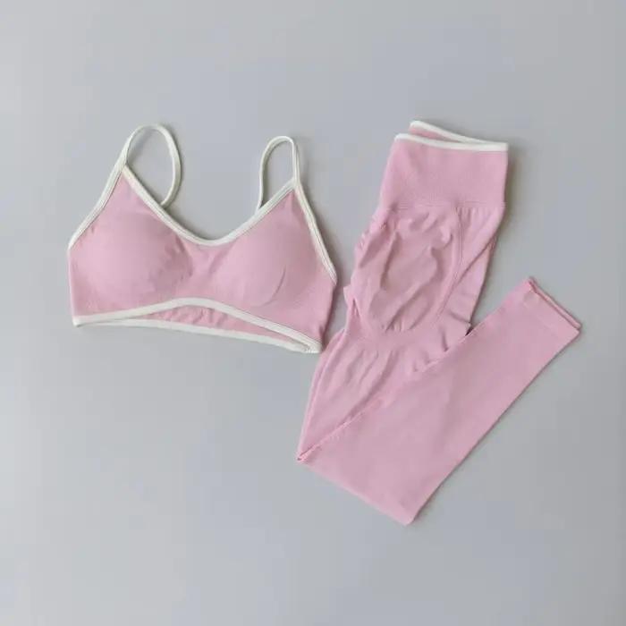 2 pièces ensemble femme sport Impact Yoga taille haute Leggings gymnastique Fitness cyclisme élastiq