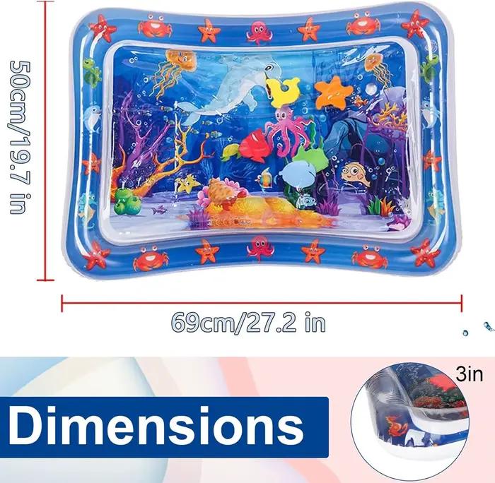 Tapis de jeu d'eau gonflable en PVC pour bébés, temps du ventre, jouets d'activité, développement moteur et sensoriel, coussin d'eau pour nourrissons, éducation précoce, cadeau pour nouveau-né