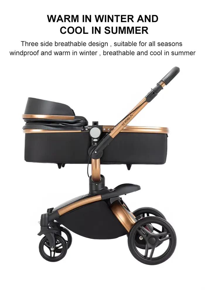 Poussette bébé 3 en 1 pour landau, accessoires pour nouveau-né, poussette de bébé de luxe de paysage