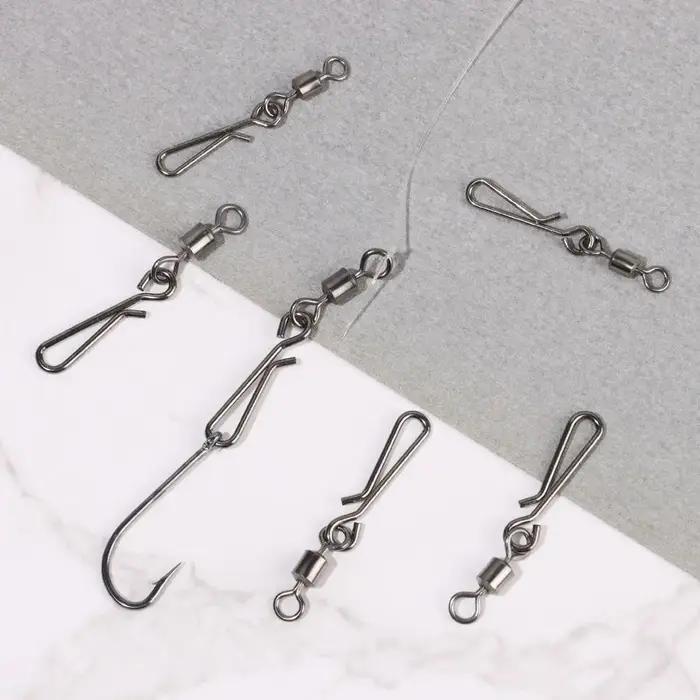 20 pièces/lot 2 # -10 # Connecteur émerillons de pêche, broche de verrouillage, pivotant à pressio