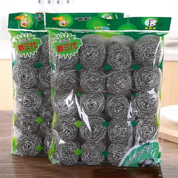 Boule d'acier en fil de Zinc élevé, 20 pièces, équipements de nettoyage de la vaisselle, tampons en