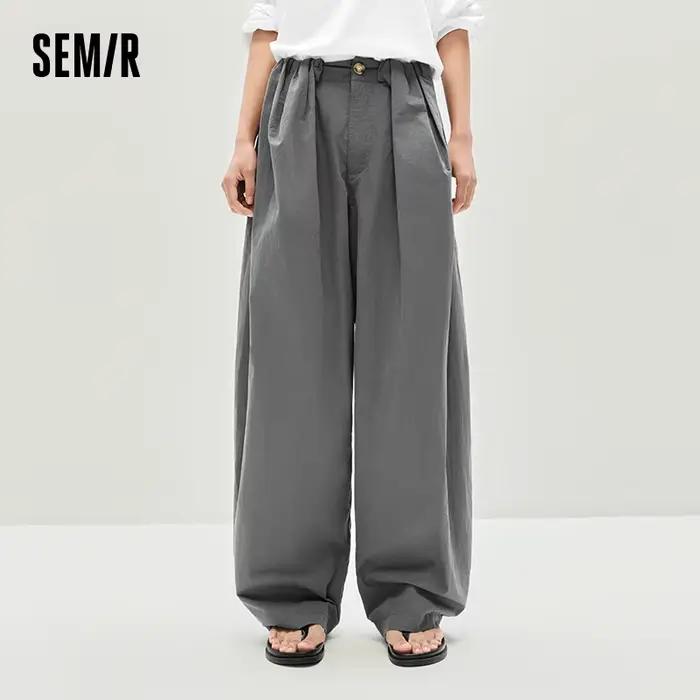 Semir femmes pantalon texturé ample incurvé Long décontracté mode vêtements pour femme texturé tissu