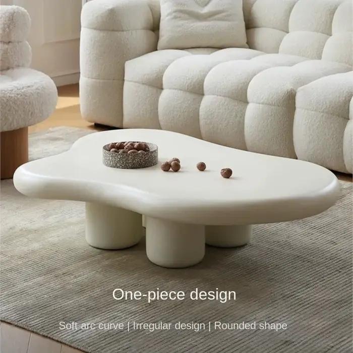 Table à thé nordique nuage 100/120cm, Simple, moderne, petite Table en forme de salon, crème, Table