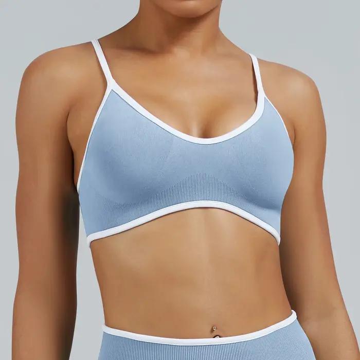 Soutien-gorge de sport haute résistance, haut de yoga sans couture, vêtements de sport pour femmes,