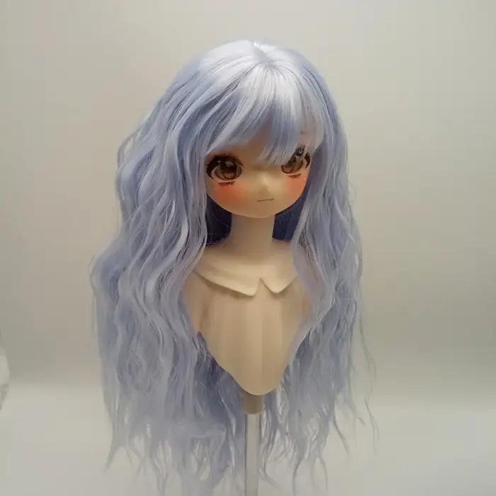 Perruque de poupée pour 1/6 et 1/4 et 1/3 Bjd, perruque longue bouclée avec frange, accessoires de j